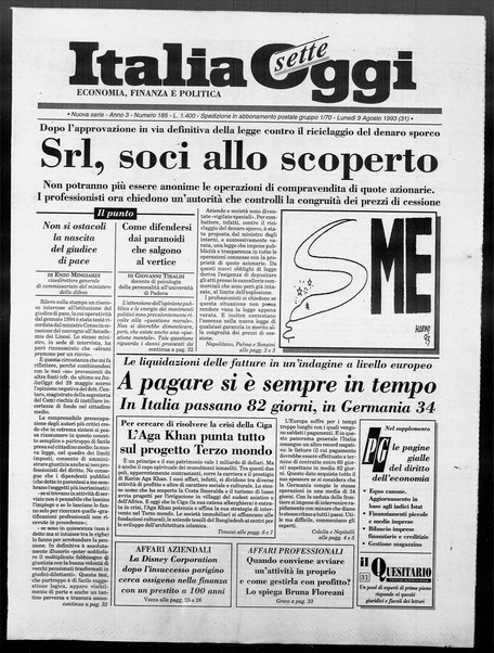 Italia oggi : quotidiano di economia finanza e politica